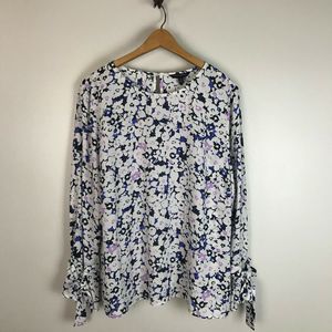 Banana Republic Purple Floral Print Blouse